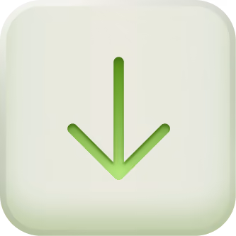Green downward arrow icon on a rounded square light background.