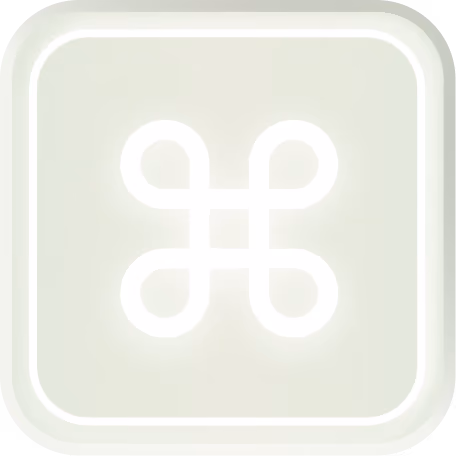 White command key symbol on a light gray square keycap with rounded corners.