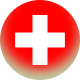 White cross centered on a red circular background representing the flag of Switzerland.